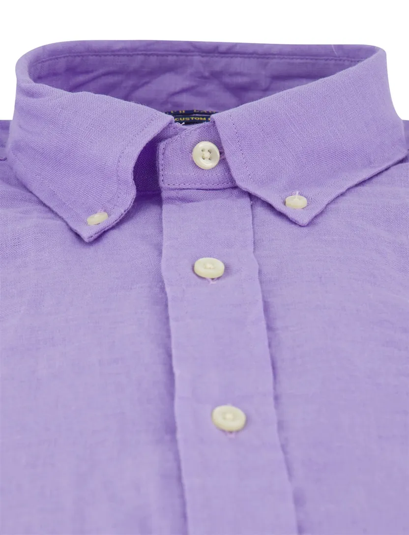 Overhemd paars Polo Ralph Lauren linnen normale fit