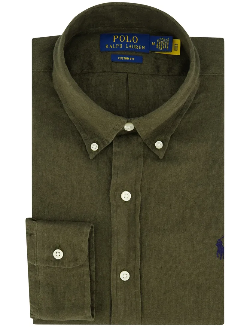 Overhemd Olijfgroen Polo Ralph Lauren normale fit