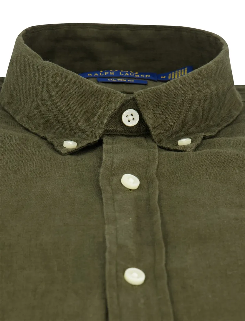 Overhemd Olijfgroen Polo Ralph Lauren normale fit