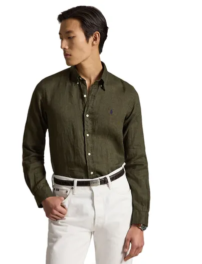 Polo Ralph Lauren Overhemd Olijfgroen Polo Ralph Lauren normale fit