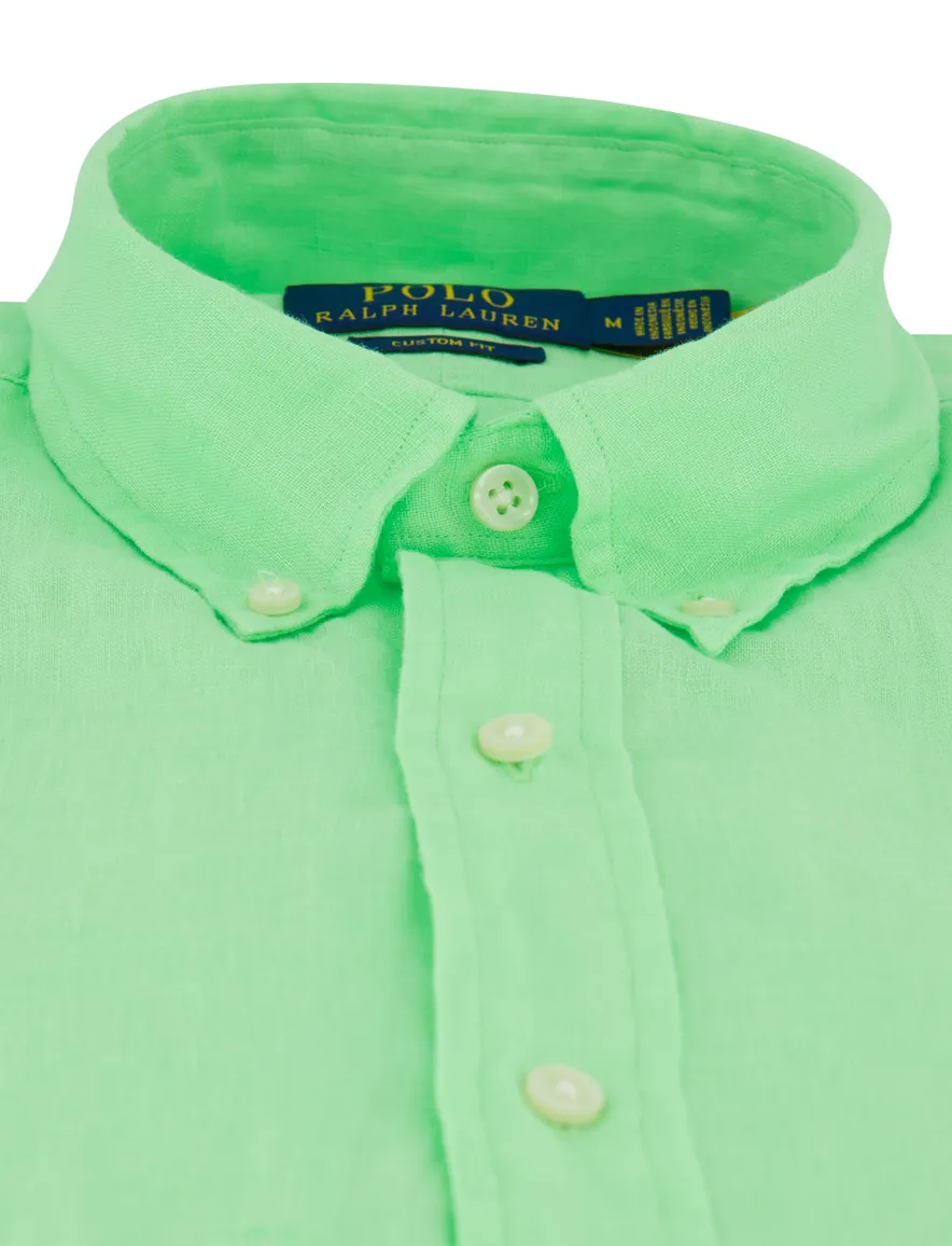 Polo Ralph Lauren overhemd neon groen linnen
