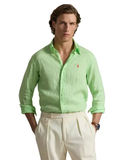 Polo Ralph Lauren Polo Ralph Lauren overhemd neon groen linnen