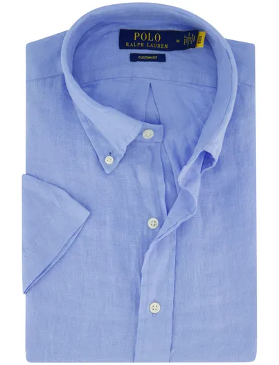 Polo Ralph Lauren Polo Ralph Lauren overhemd Custom Fit lichtblauw linnen