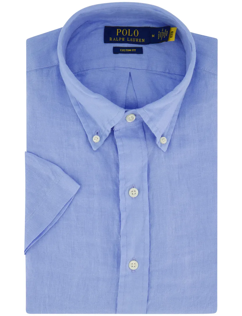 Overhemd Polo Ralph Lauren Custom Fit lichtblauw 100% linnen