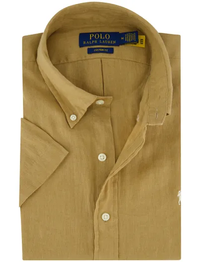 Polo Ralph Lauren Bruin overhemd Polo Ralph Lauren korte mouw button down boord