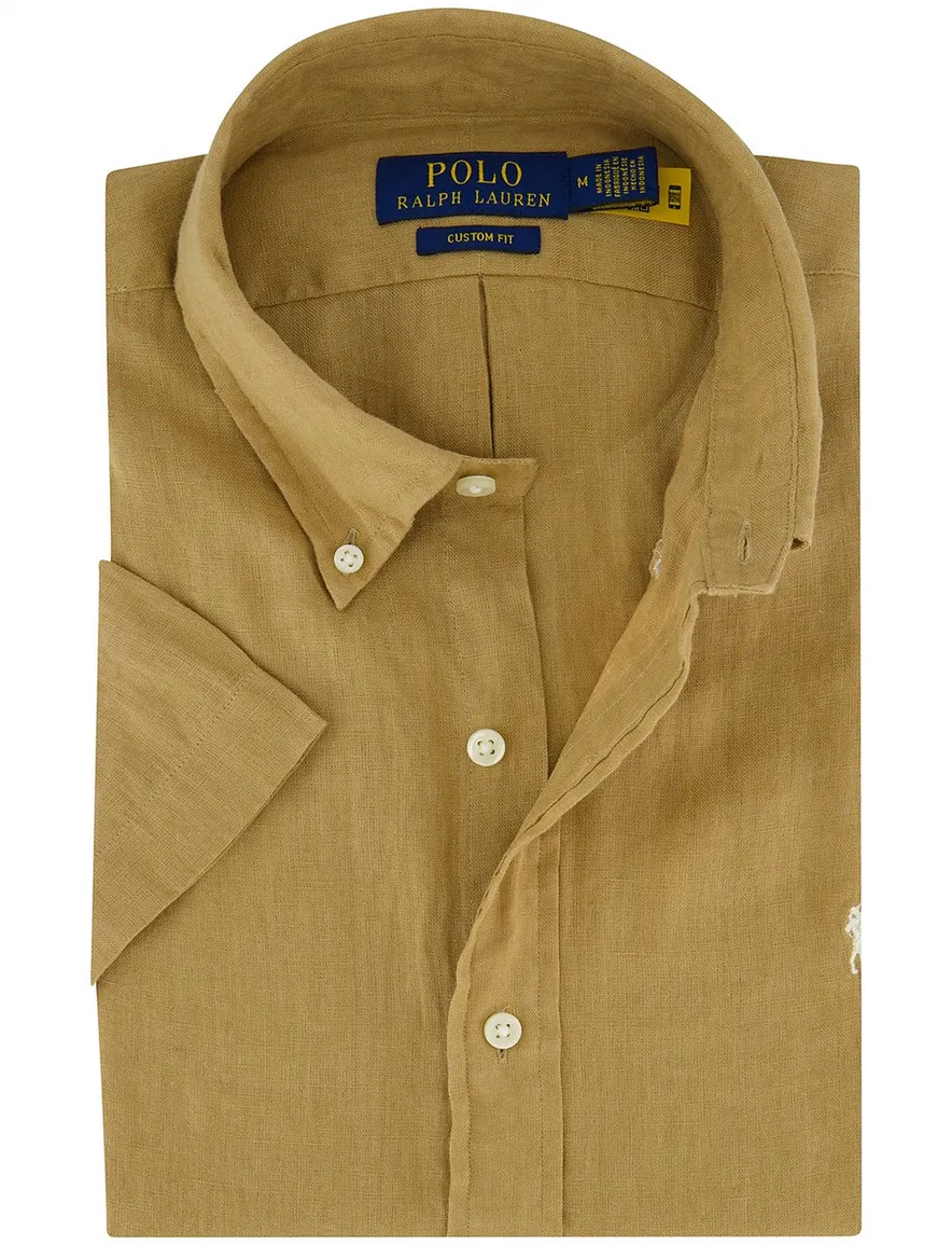 Polo Ralph Lauren overhemd korte mouw bruin