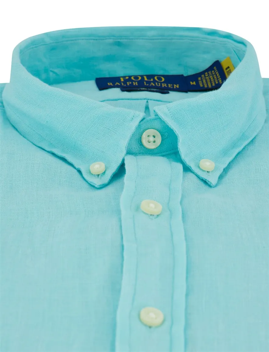 Polo Ralph Lauren overhemd turquoise linnen