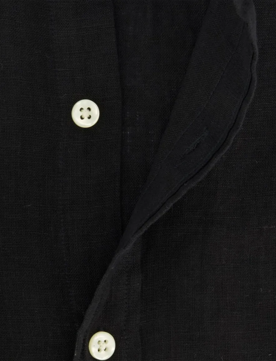 Polo Ralph Lauren Slim Fit overhemd zwart button-down boord linnen