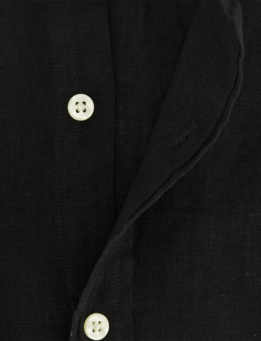Zwart linnen Polo Ralph Lauren Slim Fit overhemd