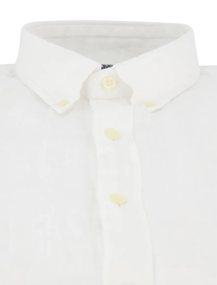 Polo Ralph Lauren Slim fit overhemd wit linnen