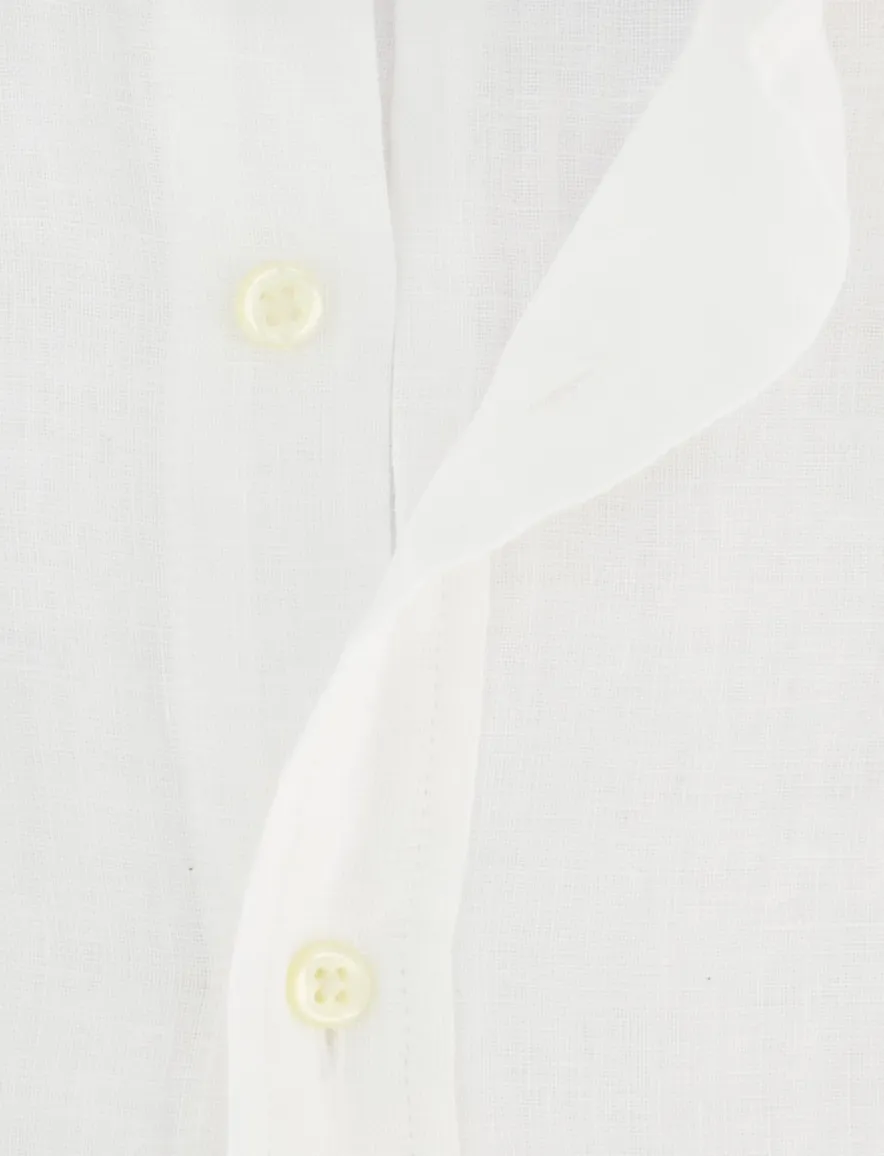 Polo Ralph Lauren Slim Fit overhemd wit linnen effen