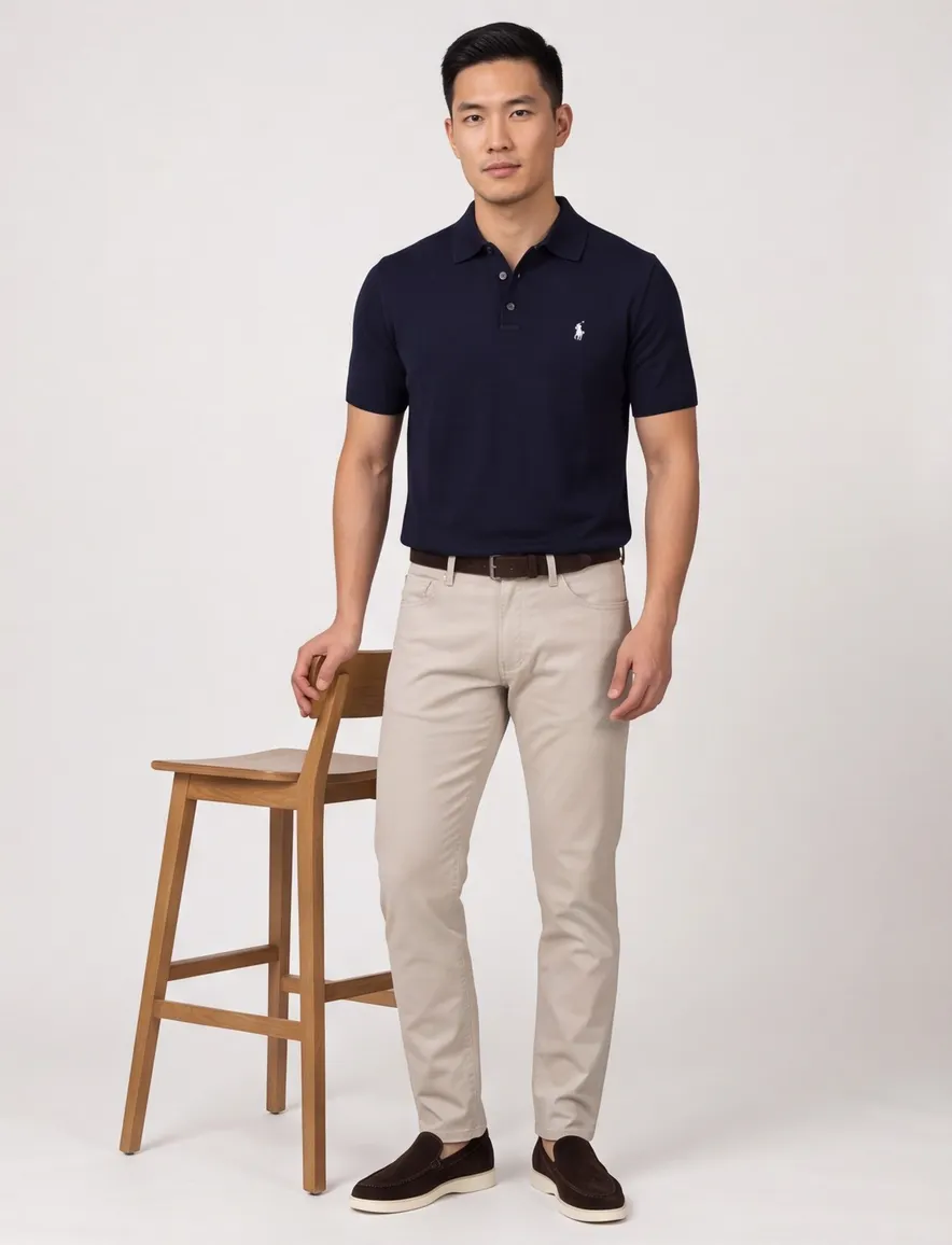 Polo Ralph Lauren polo donkerblauw gebreid