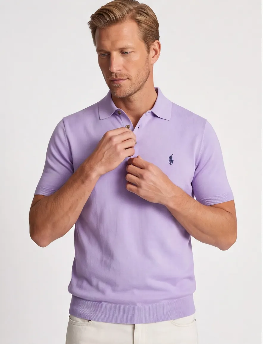 Poloshirt Polo Ralph Lauren Classic Fit paars wijde fit