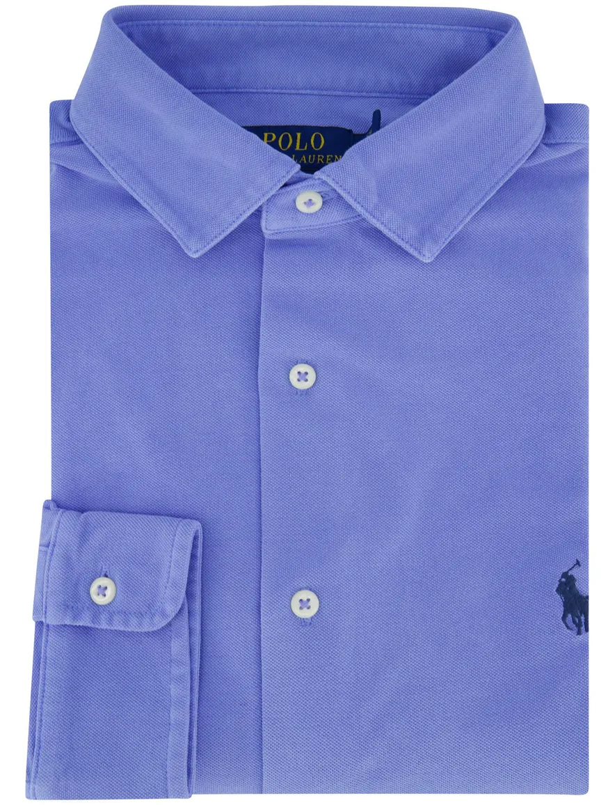 Polo Ralph Lauren Slim Fit overhemd blauw knitted