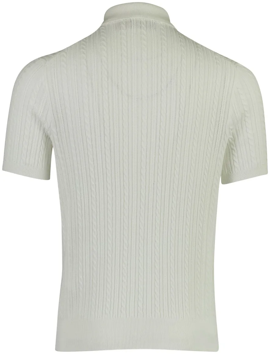 Polo Ralph Lauren gebreide polo wit 3 knoops