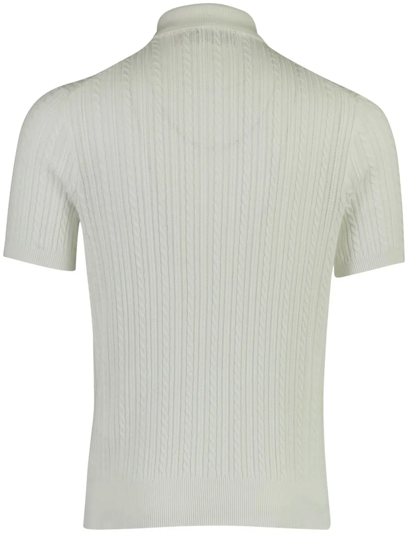 Wit poloshirt Polo Ralph Lauren gebreid 3 knoops