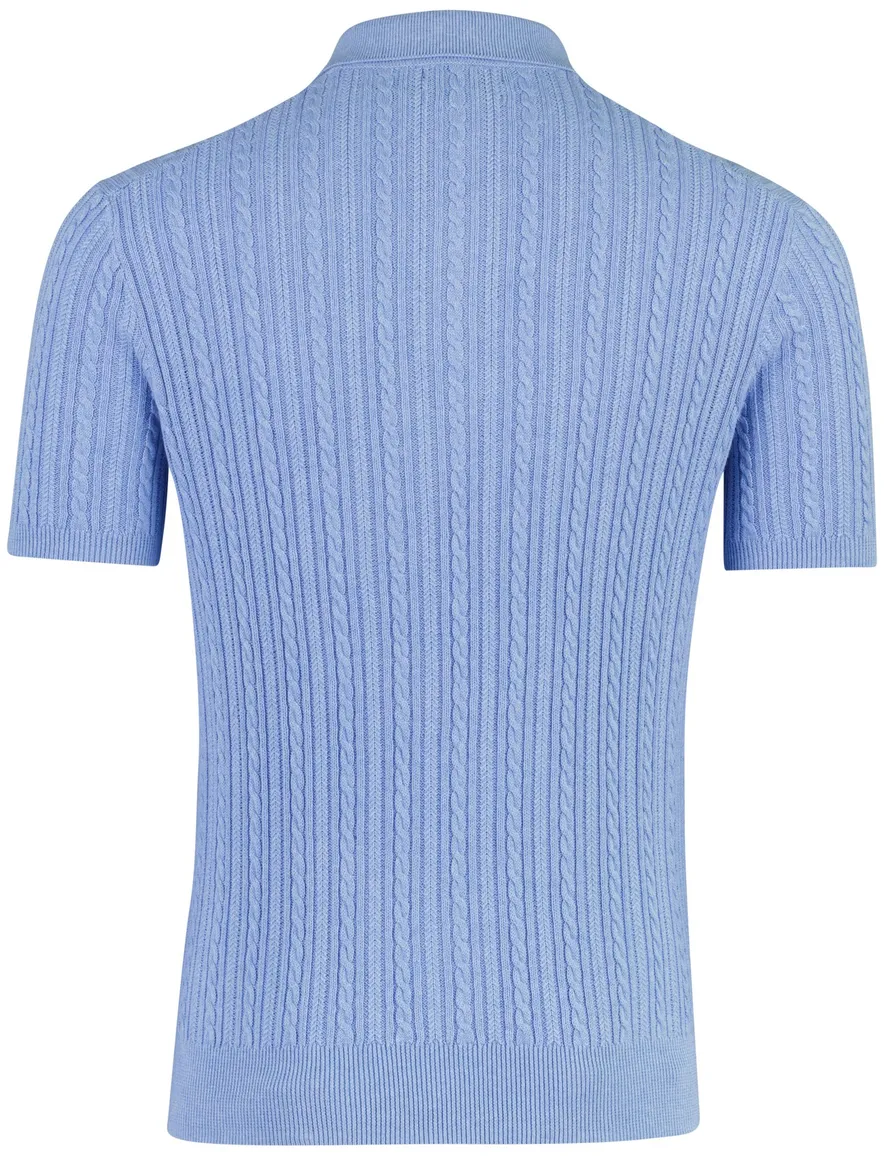 Blauw poloshirt Ralph Lauren normale fit 3 knoops