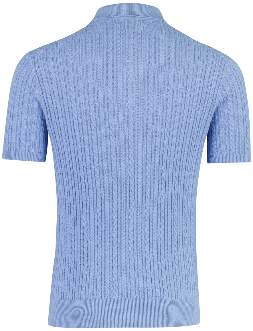 Blauw poloshirt Ralph Lauren normale fit 3 knoops