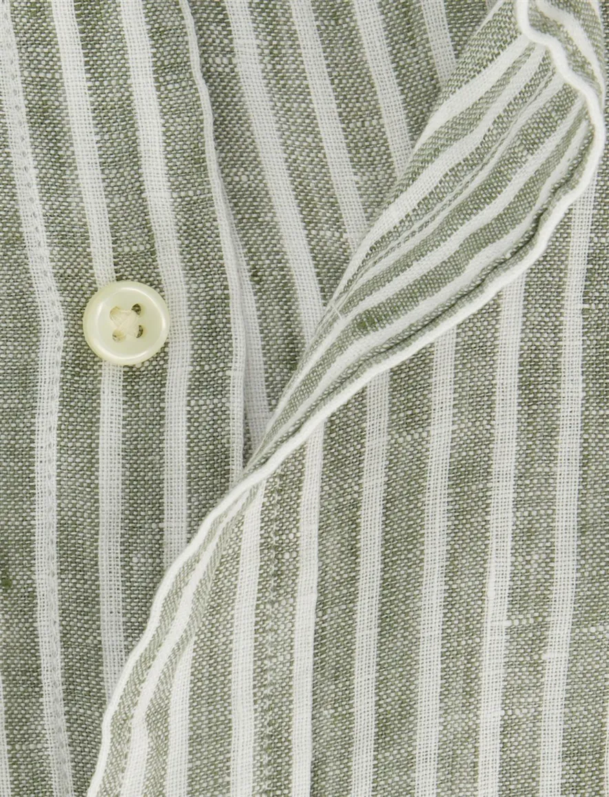 Groen gestreept overhemd Polo Ralph Lauren custom fit