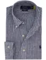 Overhemd Polo Ralph Lauren Custom Fit navy wit gestreept linnen