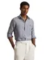 Overhemd Polo Ralph Lauren Custom Fit navy wit gestreept linnen