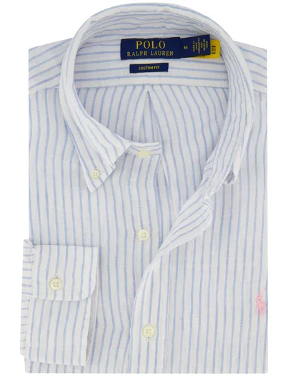 Polo Ralph Lauren Wit gestreept overhemd Polo Ralph Lauren Custom fit
