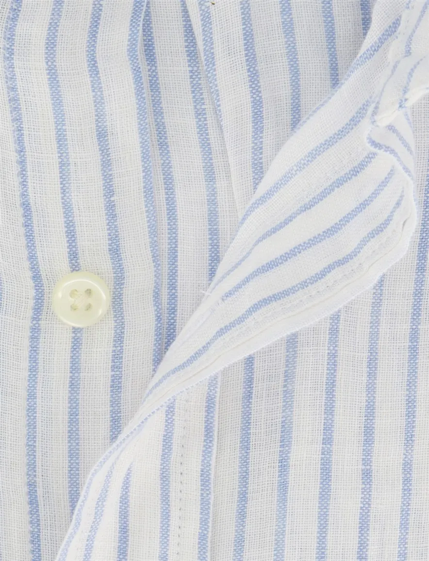 lichtblauw gestreept overhemd Polo Ralph Lauren Custom fit