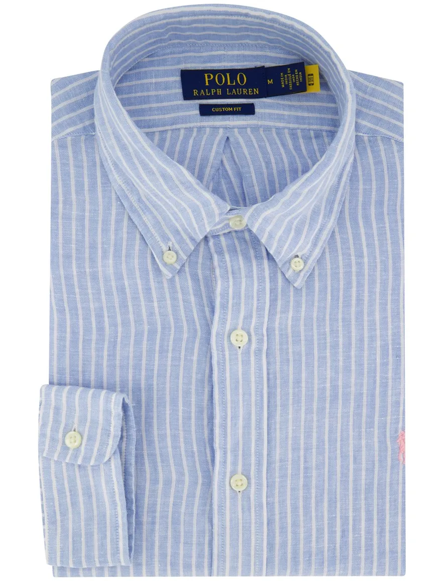Polo Ralph Lauren overhemd lichtblauw gestreept normale fit