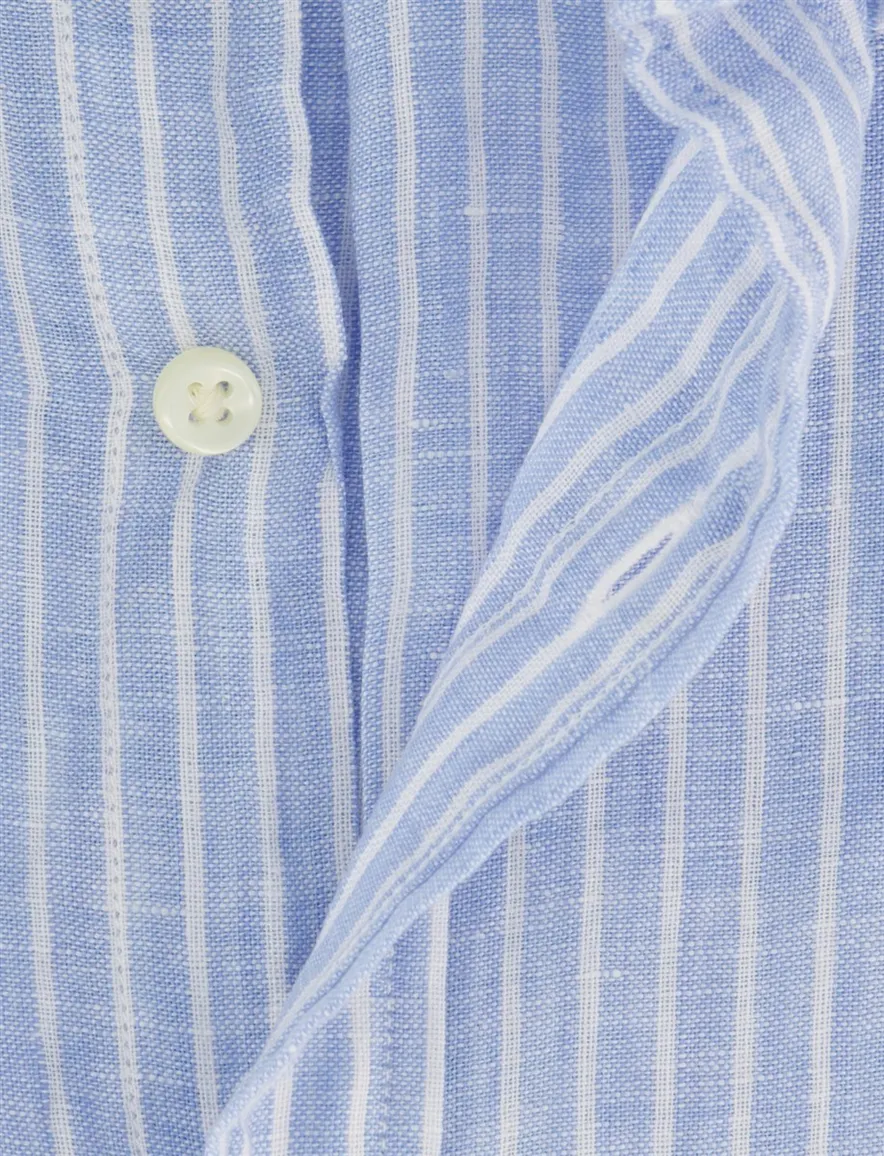 Lichtblauw gestreept overhemd Polo Ralph Lauren custom fit