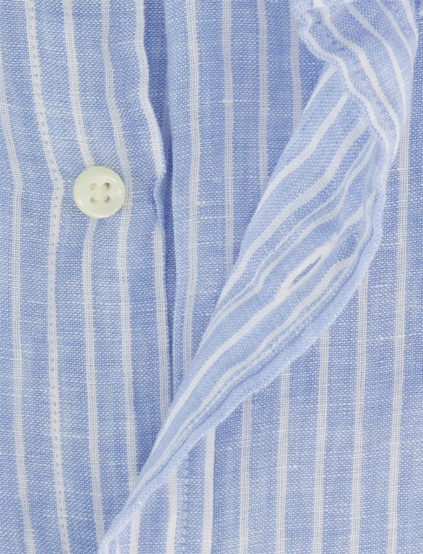 Overhemd Polo Ralph Lauren lichtblauw gestreept linnen