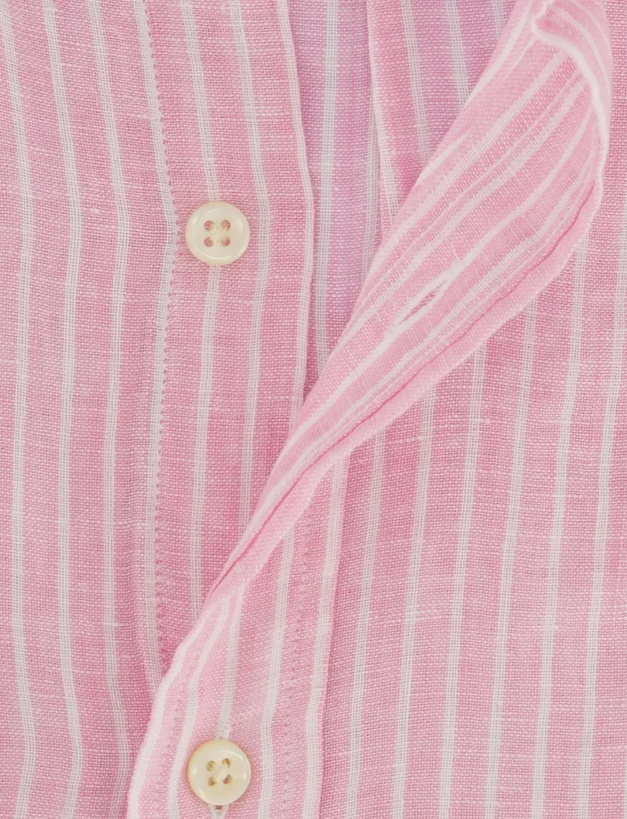 Polo Ralph Lauren Custom Fit overhemd roze linnen