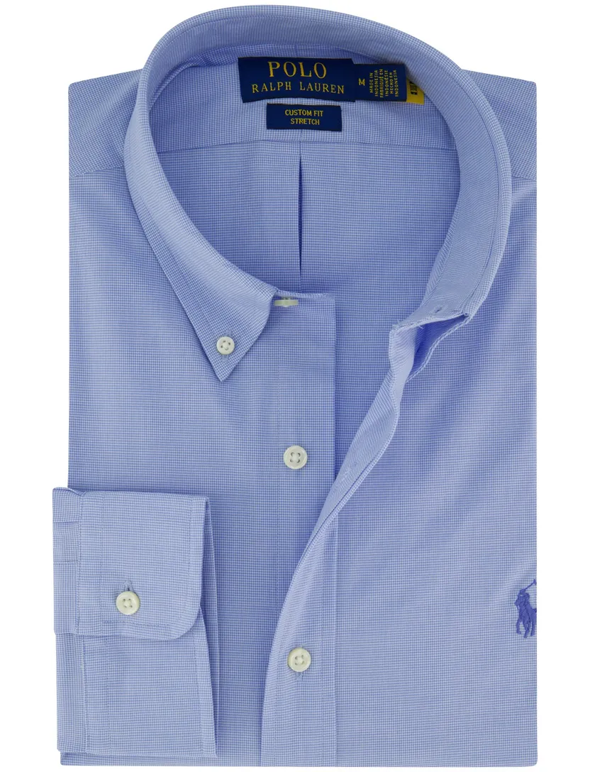 overhemd lichtblauw Ralph Lauren custom fit enkele manchet