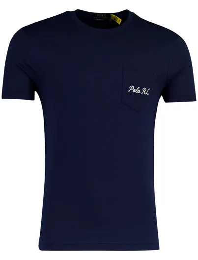 Polo Ralph Lauren T-shirt backprint Polo Ralph Lauren donkerblauw Custom Slim Fit