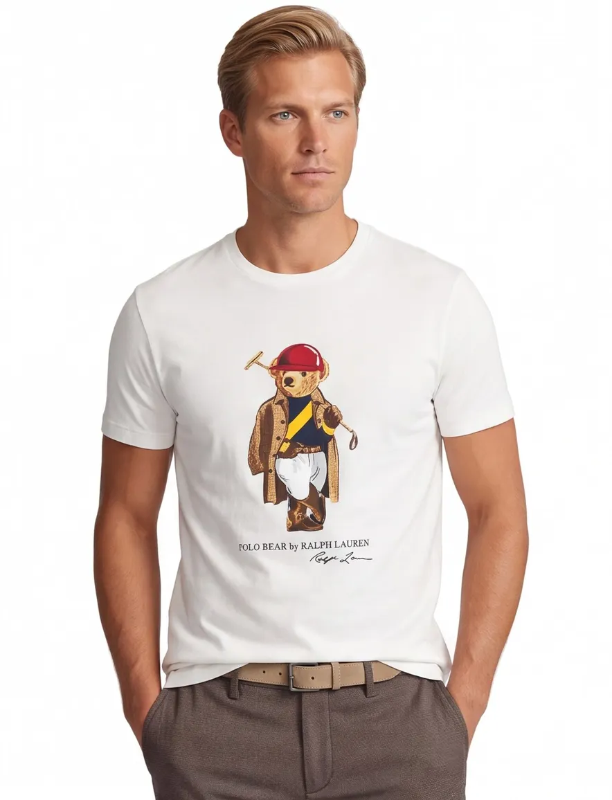 T-shirt Custom Slim Fit Polo Ralph Lauren beer wit