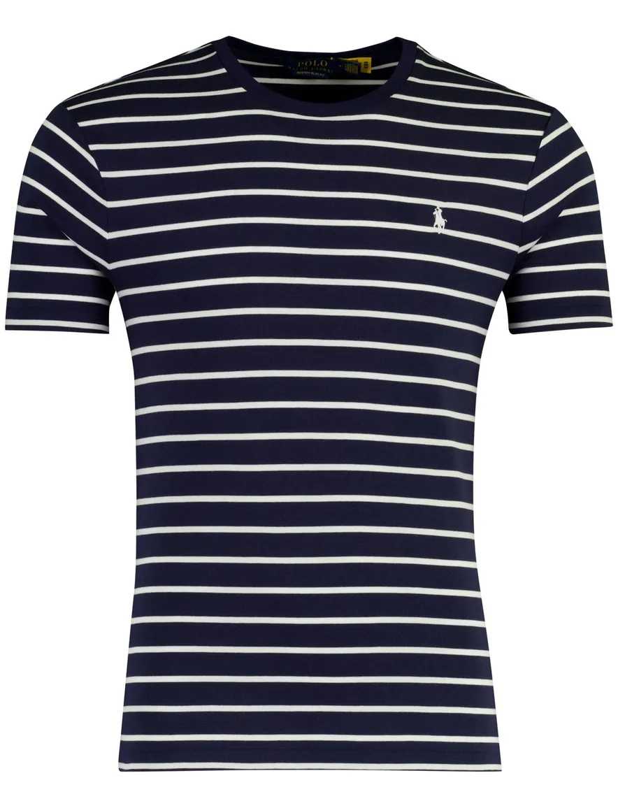 Polo Ralph Lauren Custom Slim Fit t-shirt navy wit gestreept