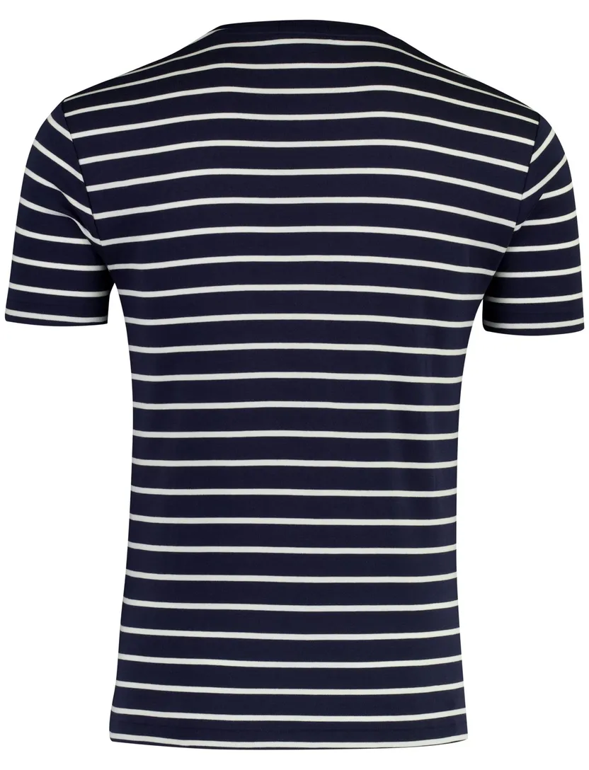 Navy t-shirt Polo Ralph Lauren witte streep Custom Slim Fit
