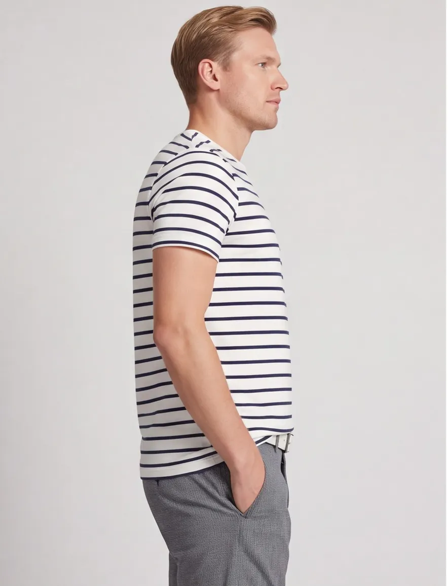 Polo Ralph Lauren T-shirt wit donkerblauwe streep