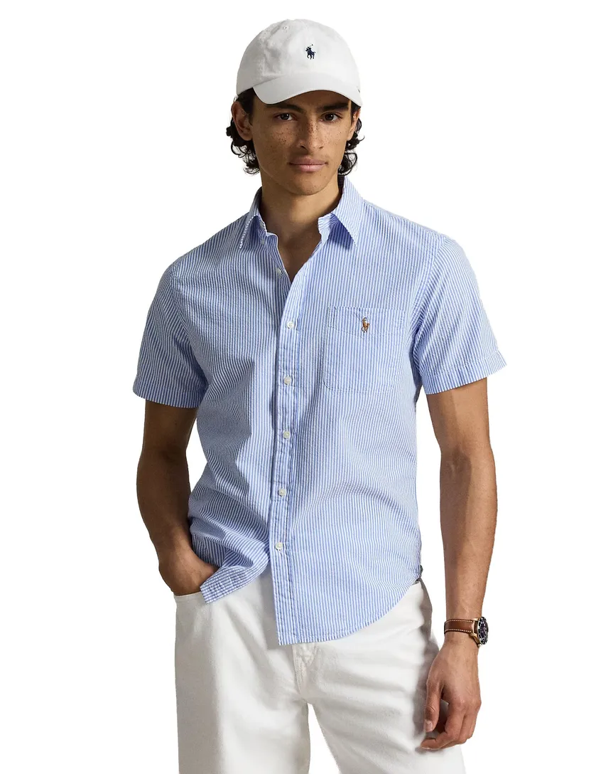 Overhemd Polo Ralph Lauren Slim Fit lichtblauw 100% linnen