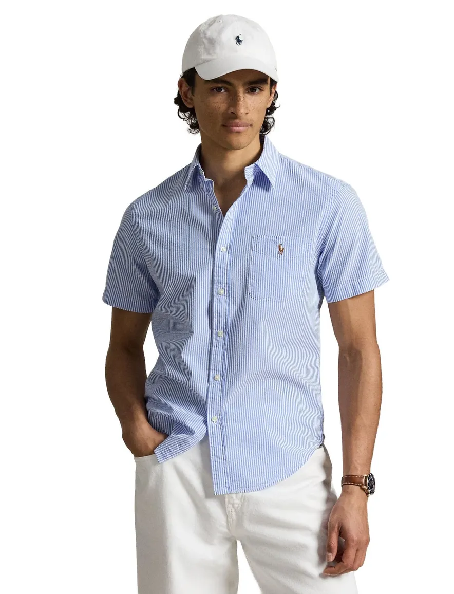 Polo Ralph Lauren overhemd korte mouw blauw gestreept