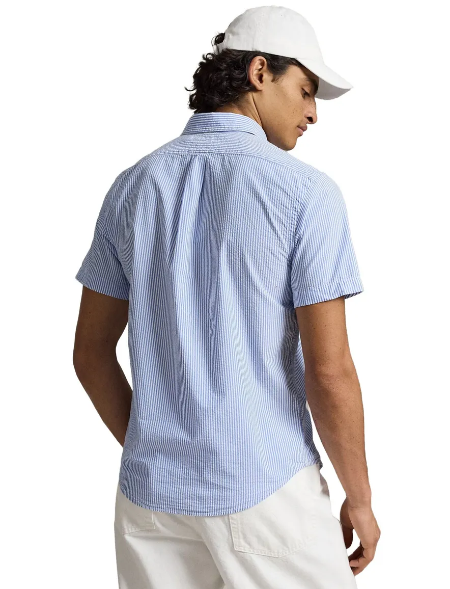 Polo Ralph Lauren overhemd korte mouw blauw gestreept