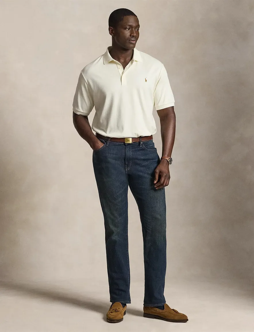 Polo Ralph Lauren polo zacht katoen ecru Big & Tall