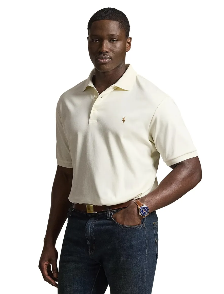 Polo Ralph Lauren polo zacht katoen ecru Big & Tall