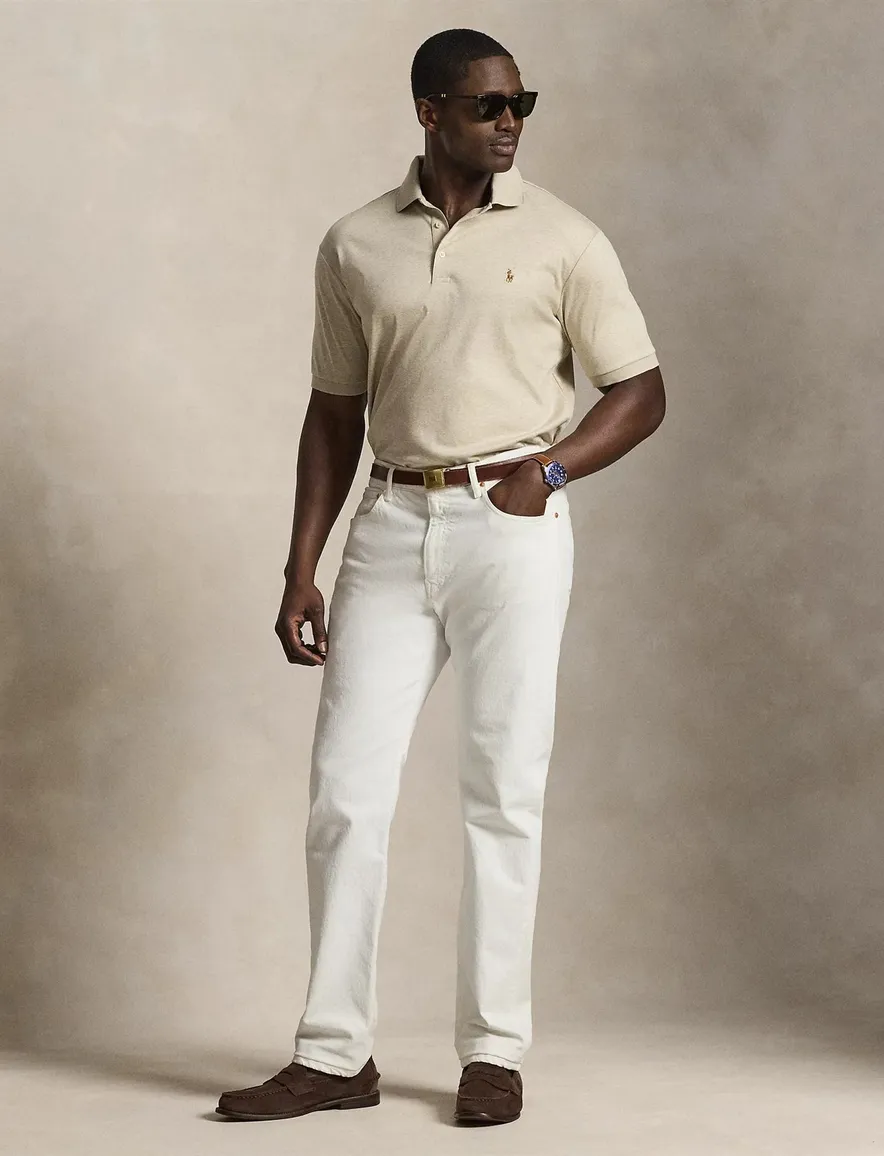Polo Ralph Lauren poloshirt creme gemeleerd Big & Tall