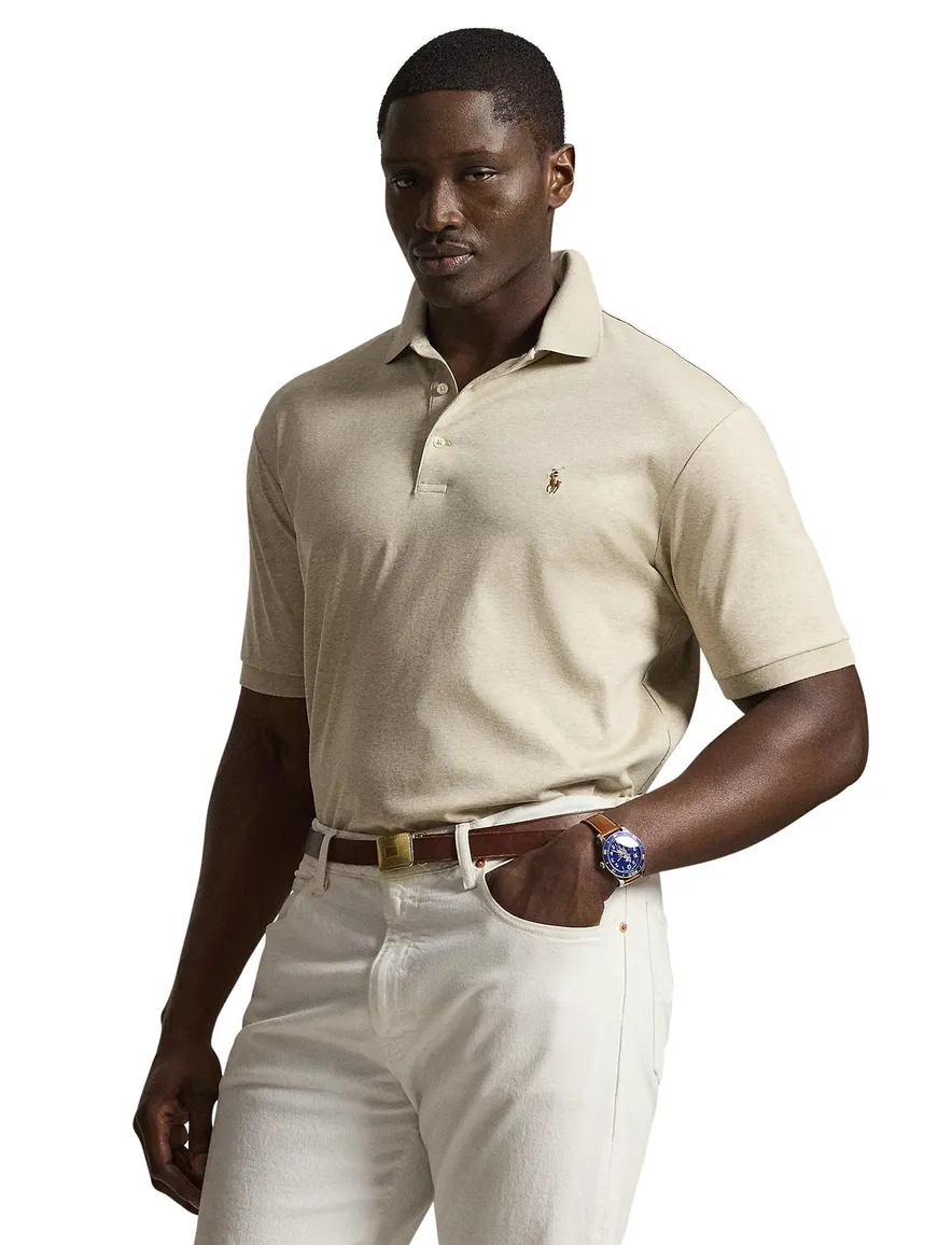 Polo Ralph Lauren poloshirt creme gemeleerd Big & Tall