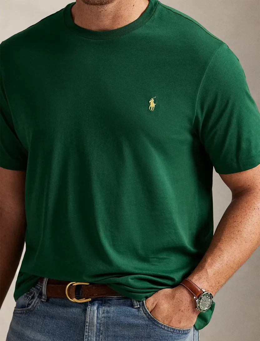 Groen T-shirt Polo Ralph Lauren Big & Tall gele details jersey