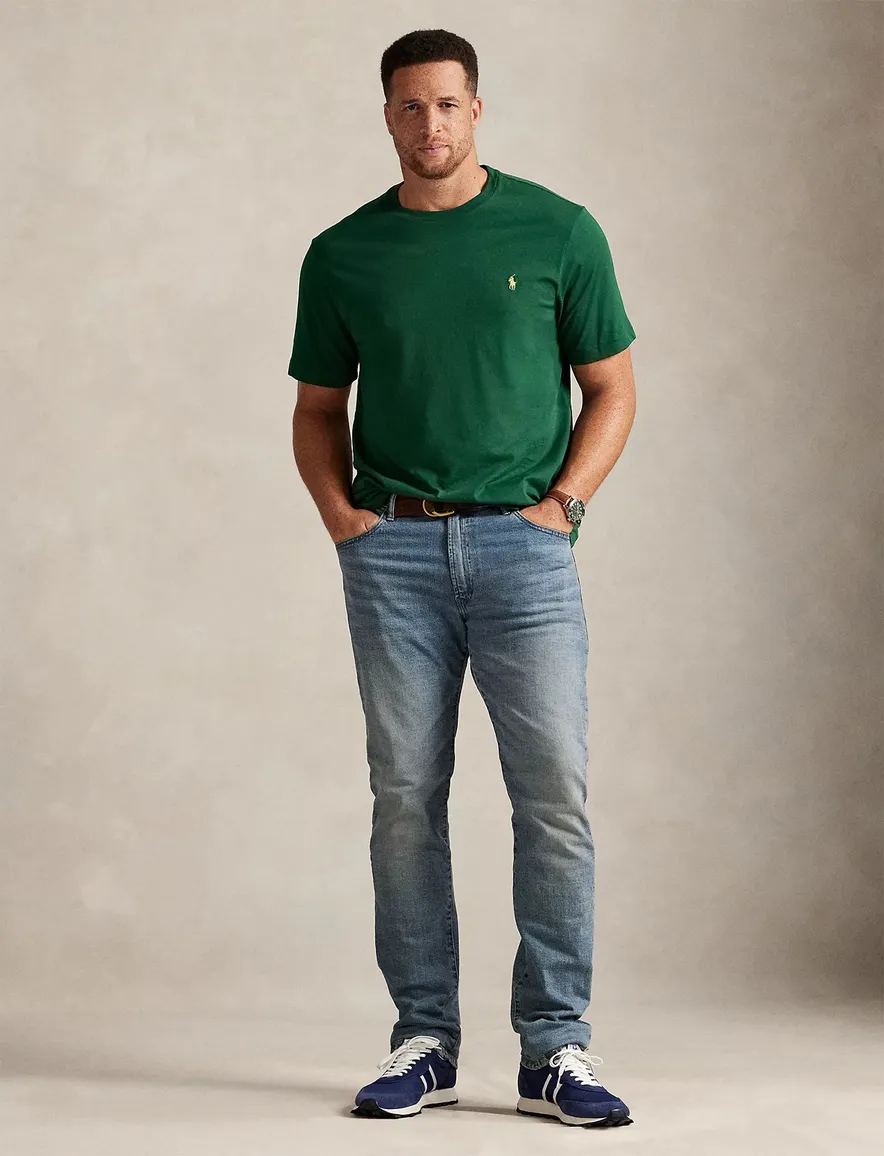 T-shirt groen Polo Ralph Lauren Big & Tall logo geel jersey