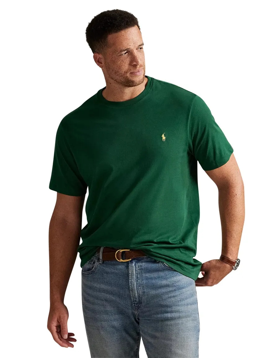 T-shirt groen Polo Ralph Lauren Big & Tall logo geel jersey