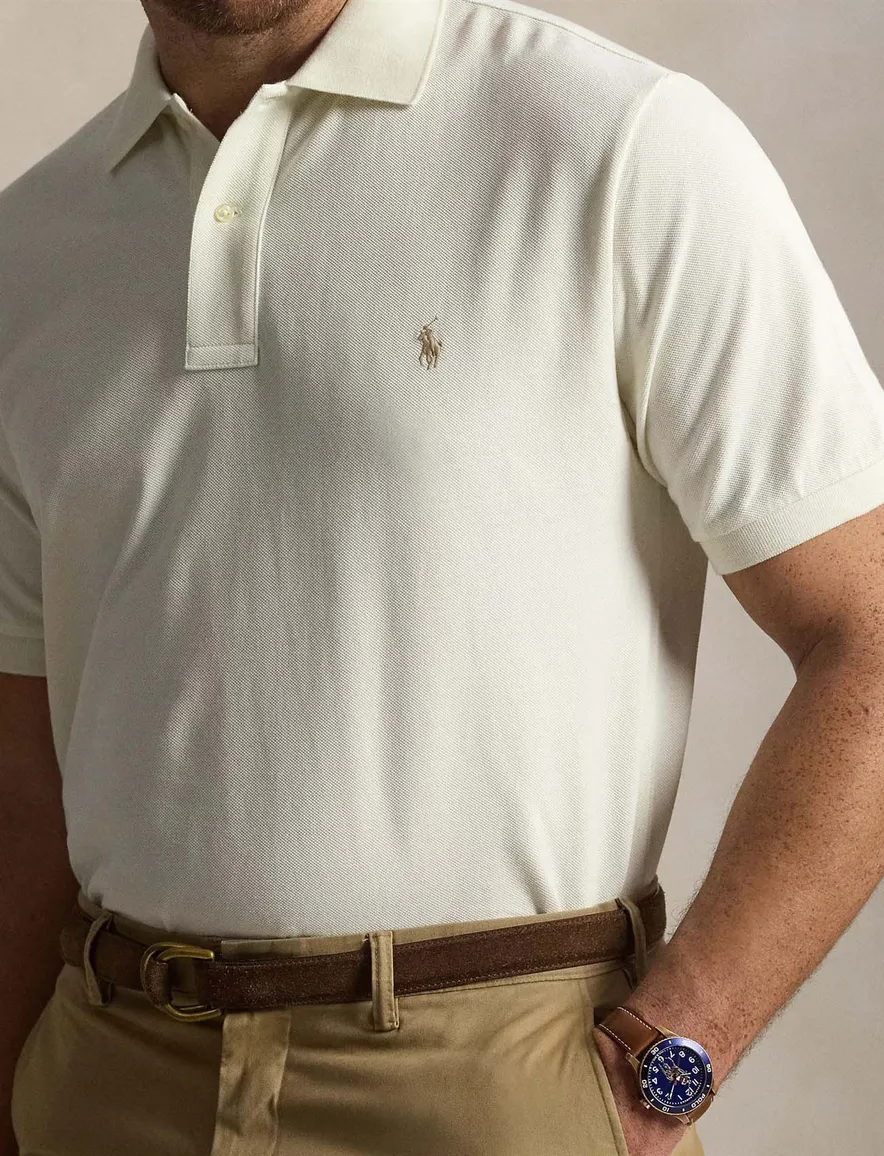 Polo Ralph Lauren polo 2-knoops ecru Big & Tall