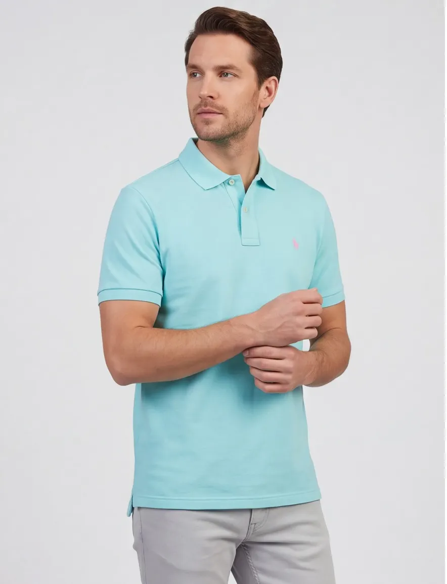 Polo Ralph Lauren Big & Tall poloshirt turquoise 2 knoops