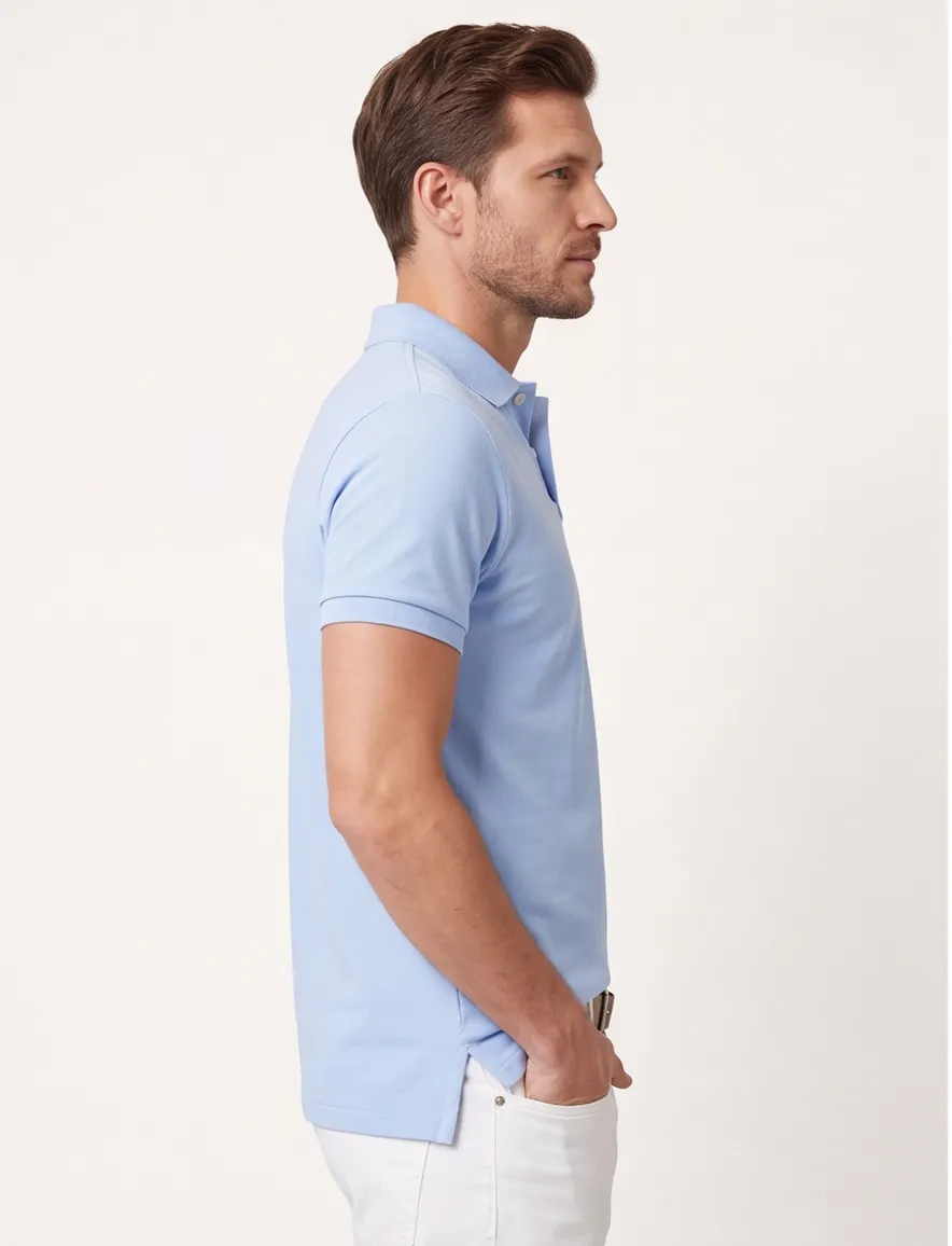 Lichtblauw polo Polo Ralph Lauren Big en Tall korte mouw